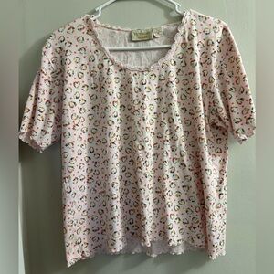 Vintage Victoria's Secret Pink Heart and Floral Top 0061